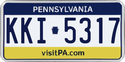 PA license plate KKI5317