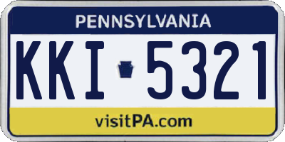 PA license plate KKI5321