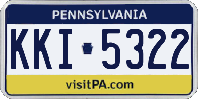 PA license plate KKI5322