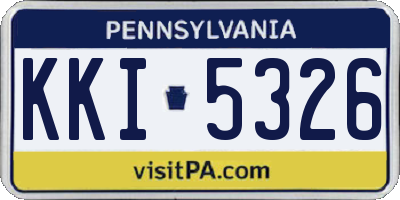 PA license plate KKI5326