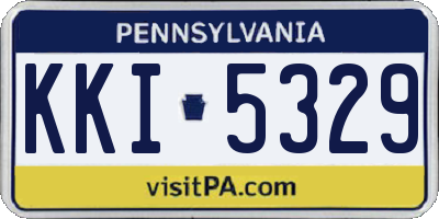 PA license plate KKI5329