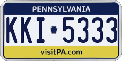 PA license plate KKI5333