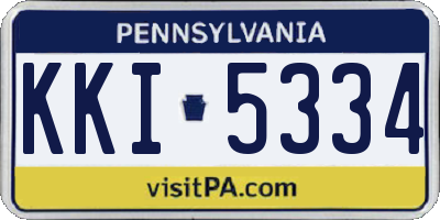 PA license plate KKI5334