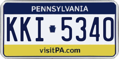 PA license plate KKI5340