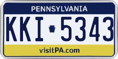PA license plate KKI5343