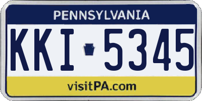 PA license plate KKI5345
