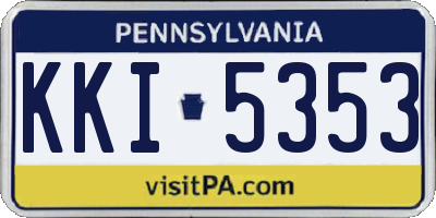 PA license plate KKI5353