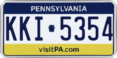 PA license plate KKI5354
