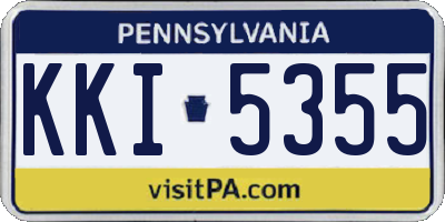 PA license plate KKI5355