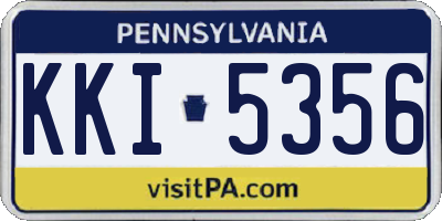 PA license plate KKI5356