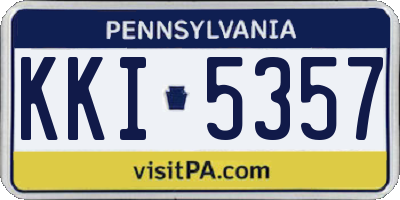 PA license plate KKI5357