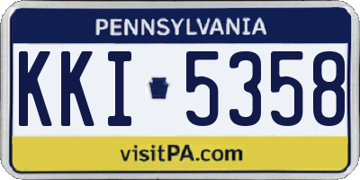 PA license plate KKI5358