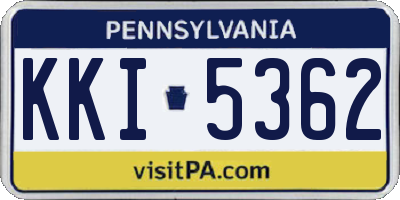 PA license plate KKI5362