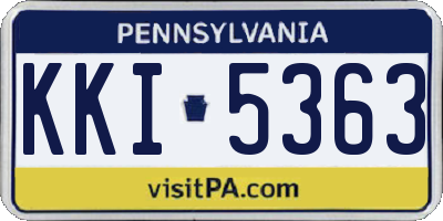 PA license plate KKI5363