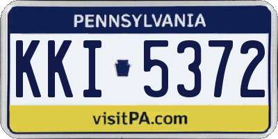 PA license plate KKI5372