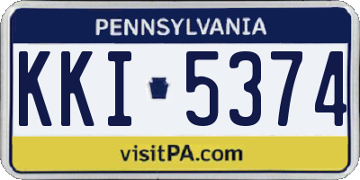PA license plate KKI5374