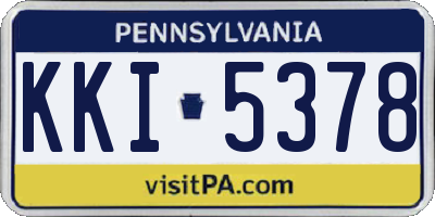PA license plate KKI5378