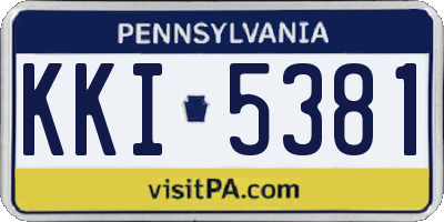 PA license plate KKI5381