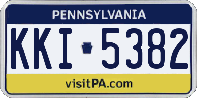 PA license plate KKI5382