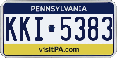 PA license plate KKI5383