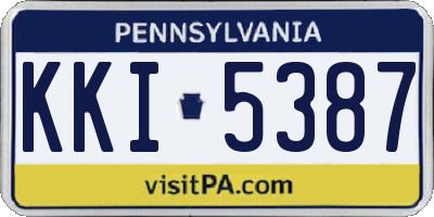 PA license plate KKI5387