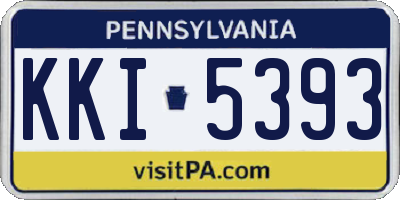 PA license plate KKI5393