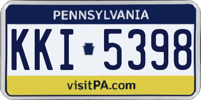 PA license plate KKI5398