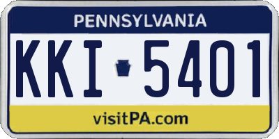 PA license plate KKI5401