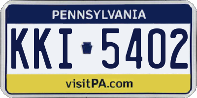 PA license plate KKI5402