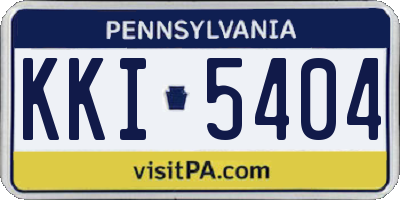 PA license plate KKI5404