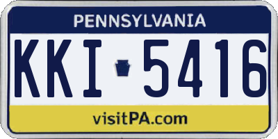 PA license plate KKI5416