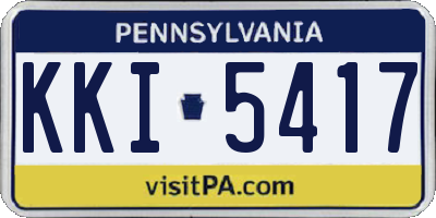 PA license plate KKI5417