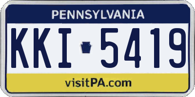 PA license plate KKI5419