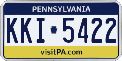 PA license plate KKI5422