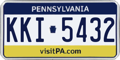 PA license plate KKI5432