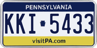 PA license plate KKI5433