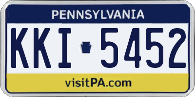 PA license plate KKI5452