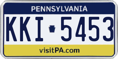 PA license plate KKI5453