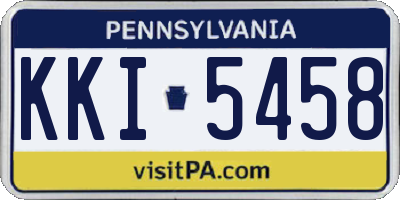 PA license plate KKI5458