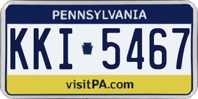 PA license plate KKI5467