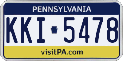 PA license plate KKI5478