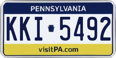 PA license plate KKI5492