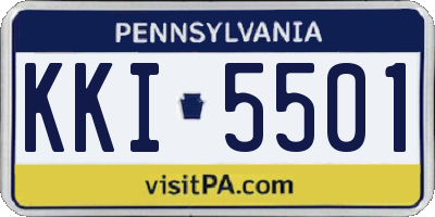 PA license plate KKI5501