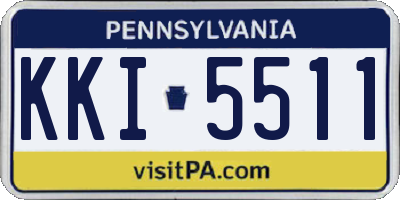 PA license plate KKI5511