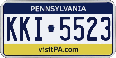 PA license plate KKI5523