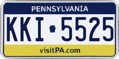 PA license plate KKI5525