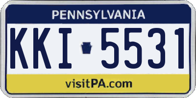 PA license plate KKI5531