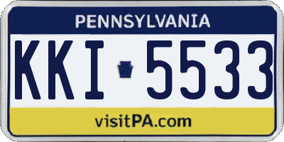 PA license plate KKI5533