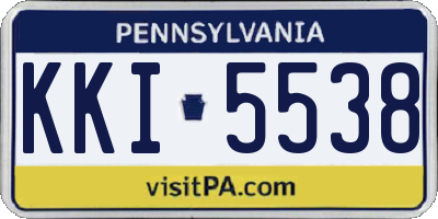 PA license plate KKI5538