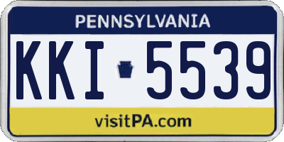 PA license plate KKI5539
